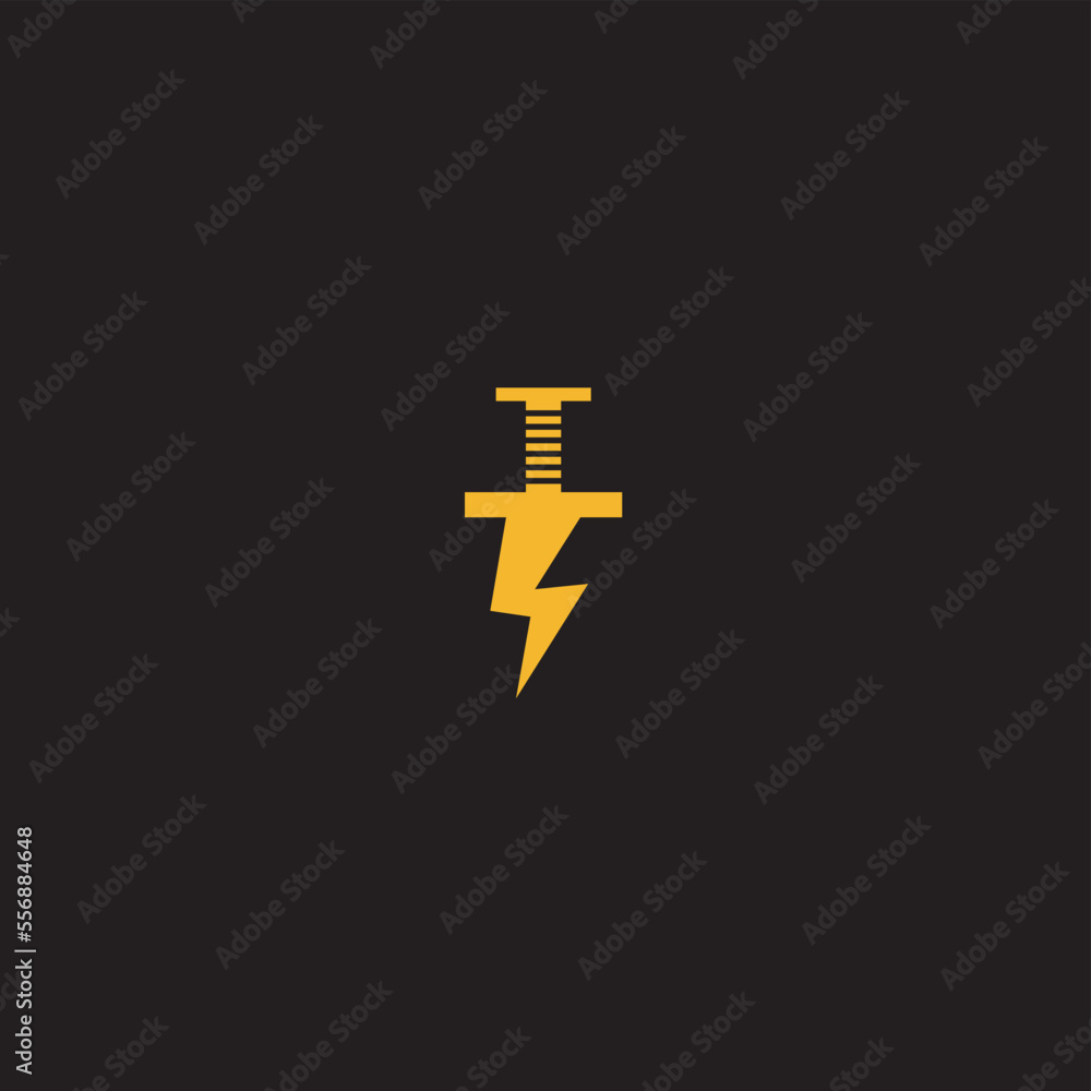 Lightning free vector Thunderbolt Logo design. Fast speed Logotype concept icon on black background. Lightning free vector Thunderbolt Logo design. Fast speed Logotype concept icon on black background.