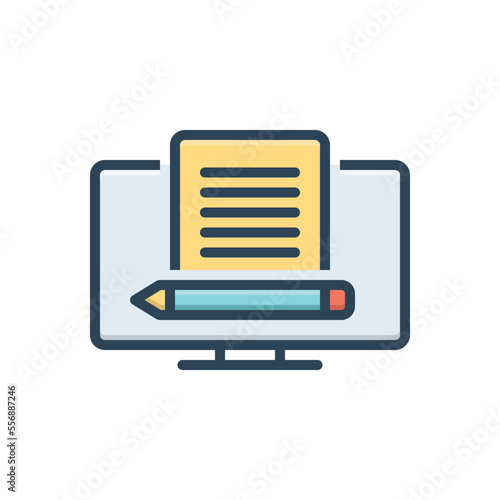 Color illustration icon for blogging