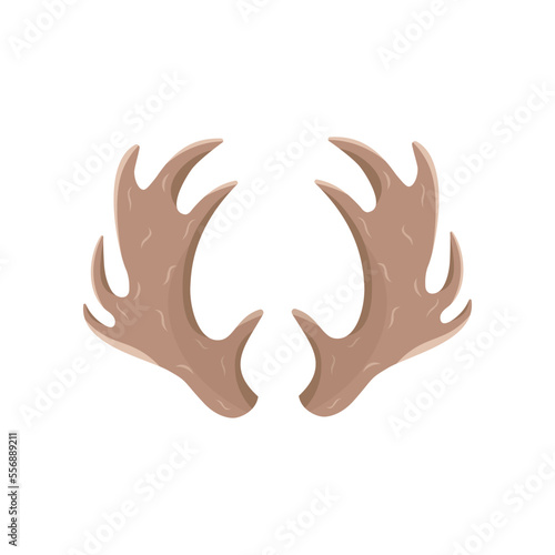 Moose antlers vector illustrations set. Cartoon drawing of shape of horns of wild animal isolated on white background. Wildlife, hunting, decoration concept