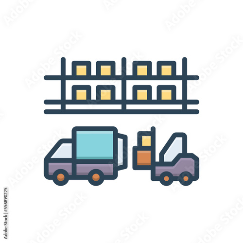 Color illustration icon for distributed