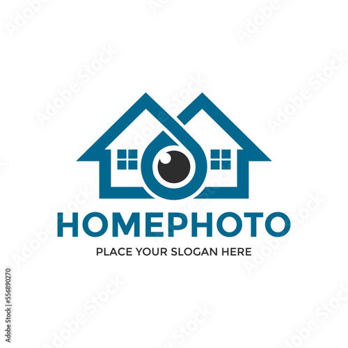 Home photo vector logo template. This design use home and camera symbol. Suitable for art, photography.