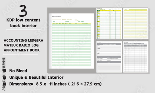 APPOINTMENT BOOK  AMATEUR RADIO LOG   ACCOUNTING LEDGER