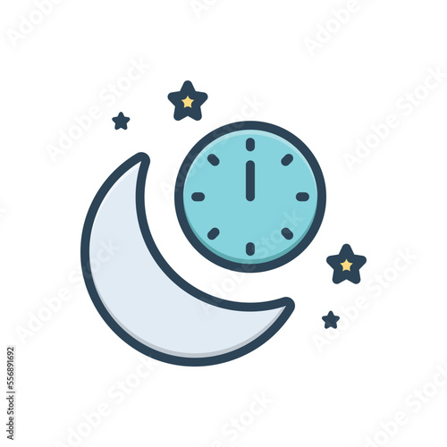 Color illustration icon for midnight
