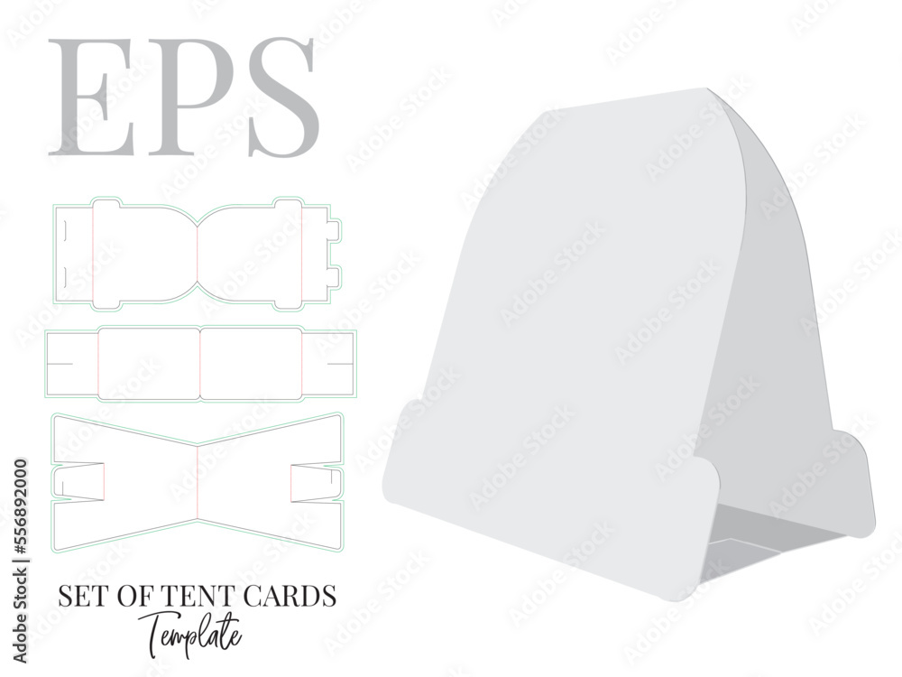 Tent Branding Card Template. Vector with die cut, laser cut layers