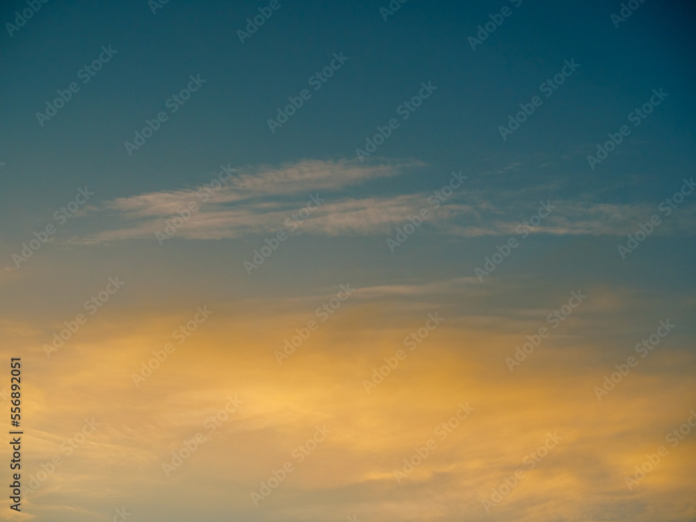 Yellow soft clouds against the morning sky