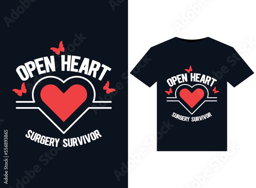 Open Heart Surgery Survivor illustrations for print-ready T-Shirts design