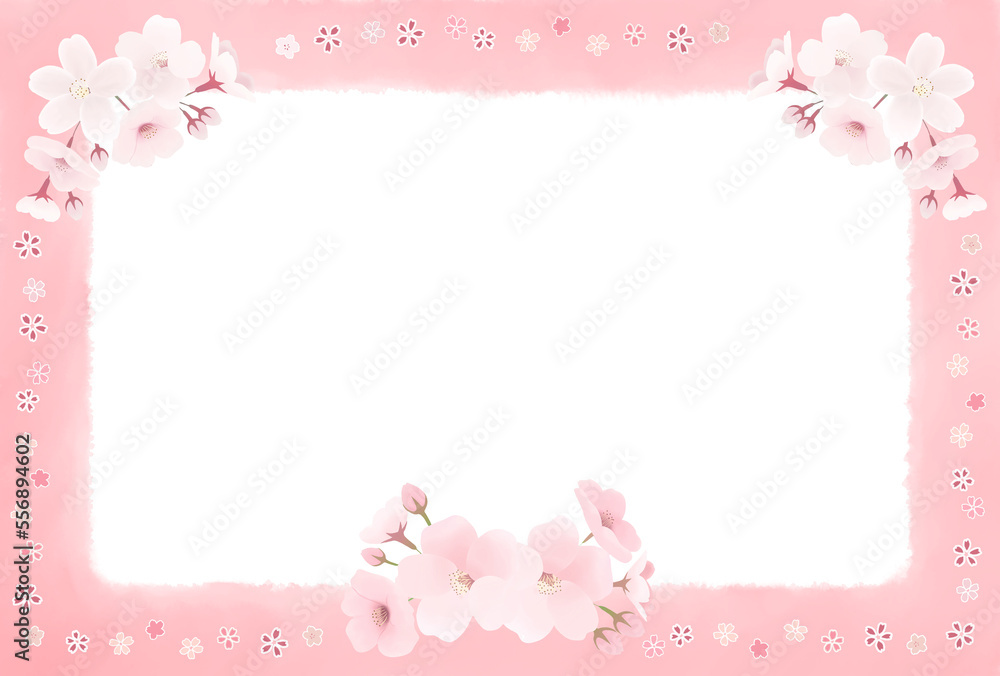 桜の花びらの水彩イラスト　透過素材