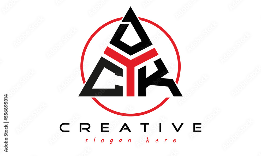 CDK three letter creative triangle shape in circle logo design vector ...