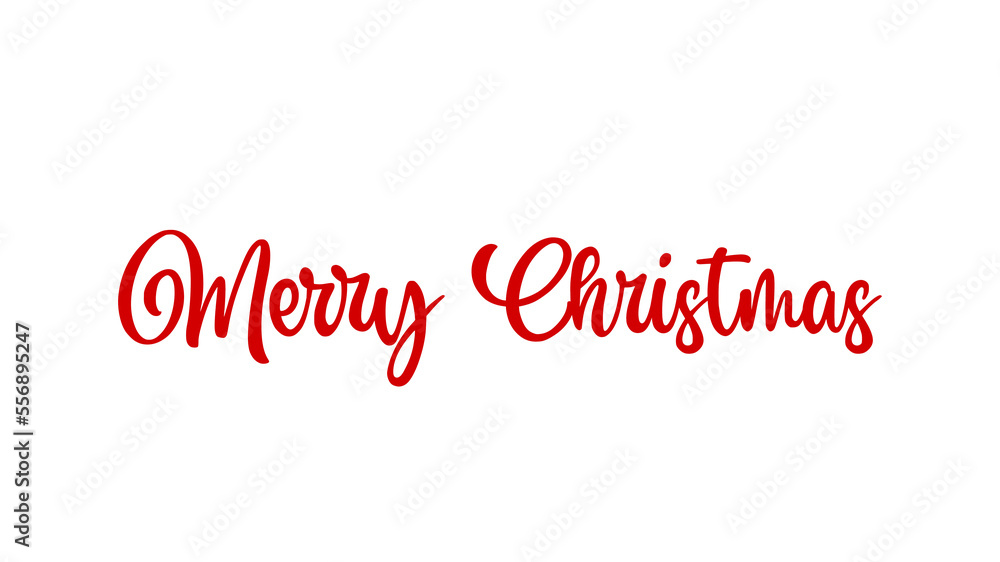 Merry Christmas hand lettering calligraphy isolated on white background. Holiday illustration element. Merry Christmas script calligraphy