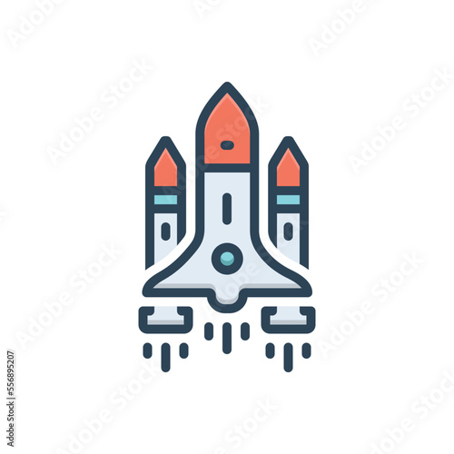 Color illustration icon for shuttle © WEBTECHOPS