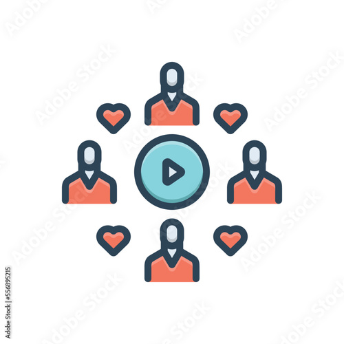 Color illustration icon for subscriber