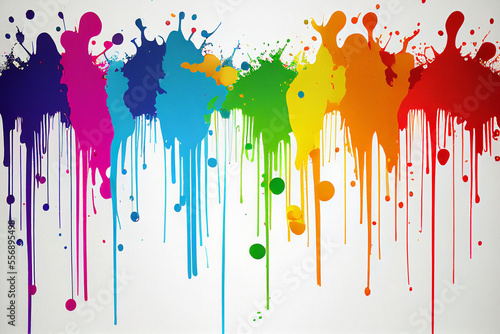 Splattered Rainbow of Paint - Generative AI