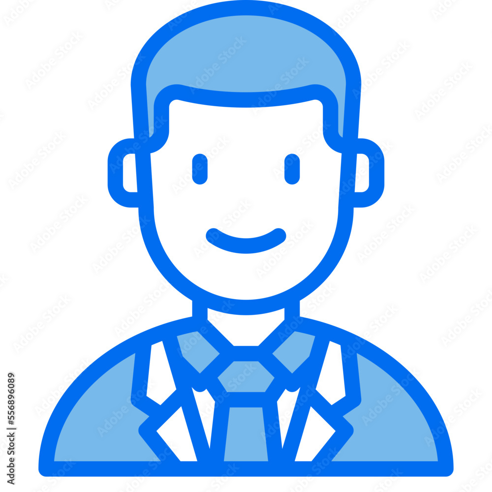 business man blue line icon