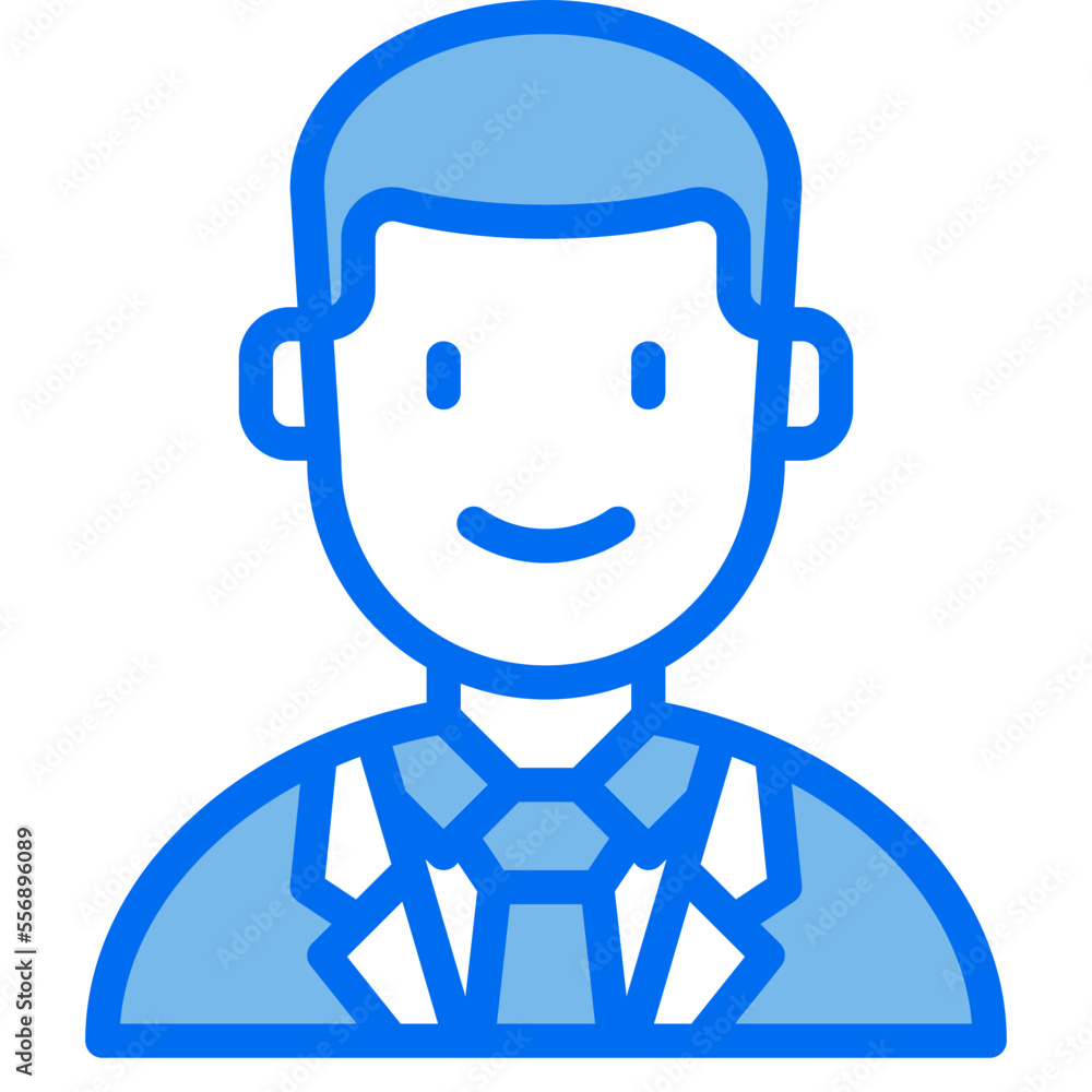 business man blue line icon business man blue line icon