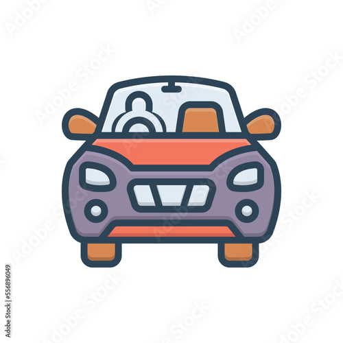 Color illustration icon for driving