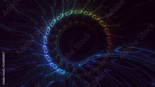 3D rendering abstract circle light background