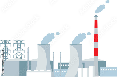 石炭火力発電所　イラスト
