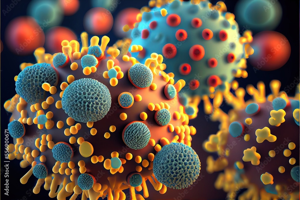 illness respiratory virus flu outbreak 3D medical illustration ...