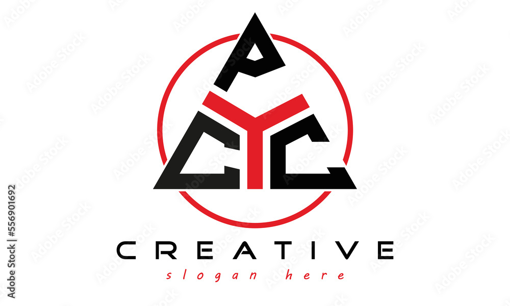 CPC three letter creative triangle shape in circle logo design vector ...