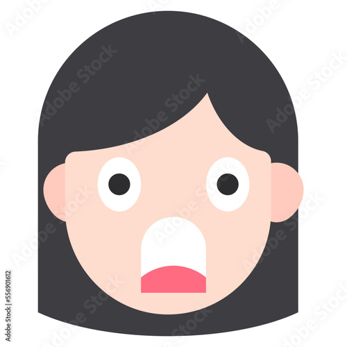 shocked flat icon