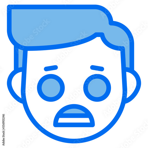 confounded blue line icon