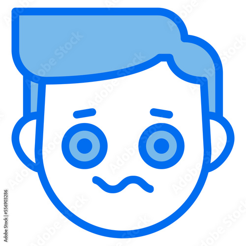 dizzy blue line icon