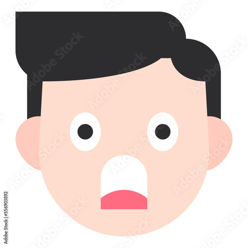 shocked flat icon