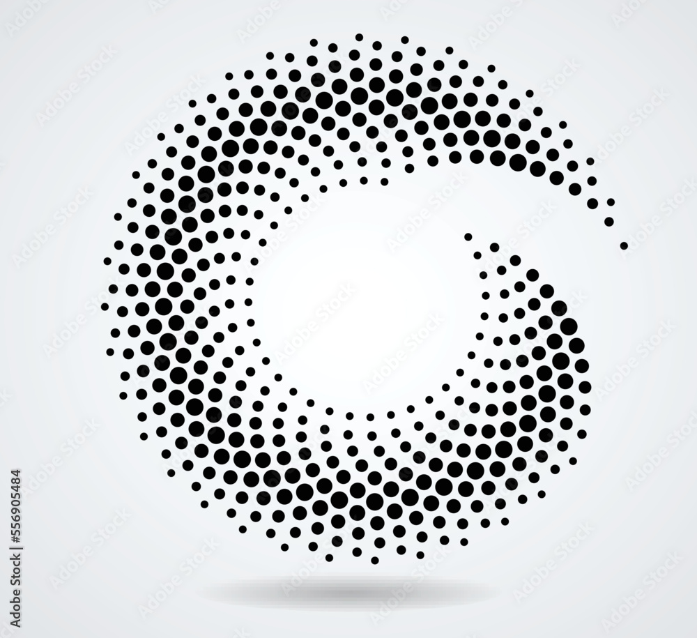 Halftone dots in circle form. round logo . vector dotted frame . design element
