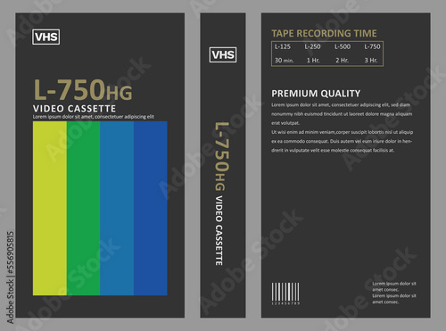 black vhs cover with retro colors template