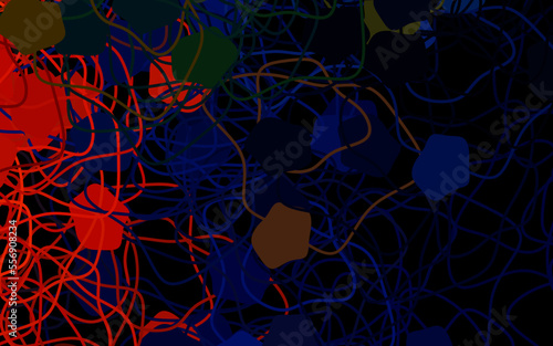 Dark Blue, Yellow vector pattern with random forms.