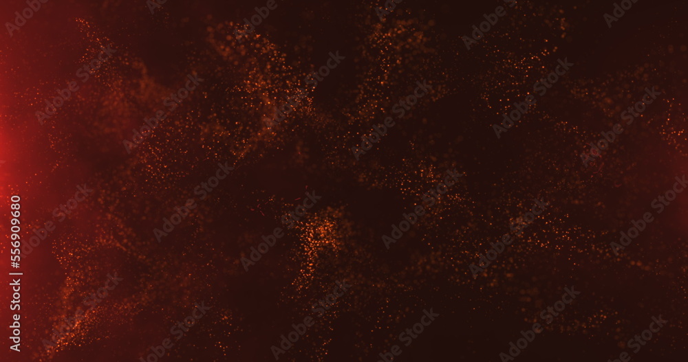 Light Red Particles A vortex of red particles slowly unfolding in the wind against a dark ...