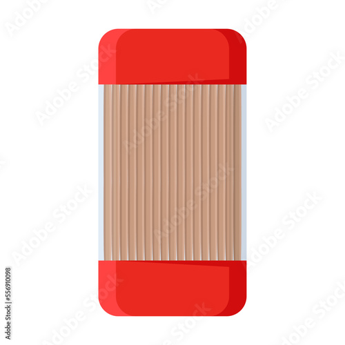 Toothpicks for cocktails vector illustration. Wooden picks or sticks for drinks or picking teeth isolated on white background. Food, dental or oral hygiene, party concept