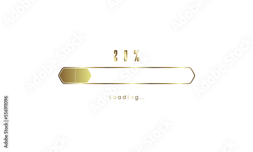 20 percent golden Futuristic Progress loading bar. gold Loading bar process of indicators. premium gold downloading.