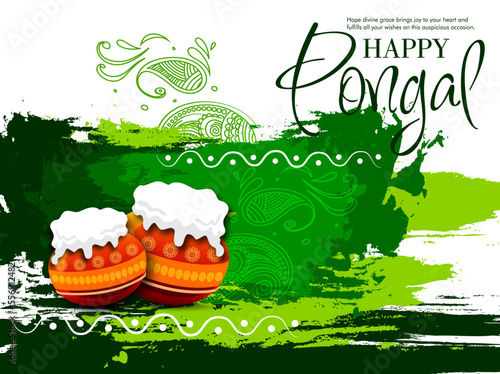 South Indian Festival Pongal Background Template Design Vector Illustration Happy Pongal Holiday Harvest Festival of Tamil Nadu 