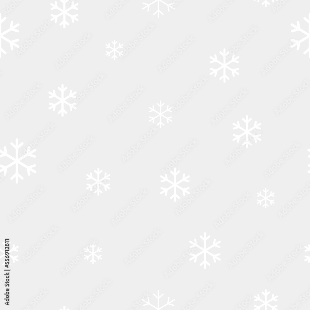 Simple Christmas seamless pattern. Snowflakes on a light background