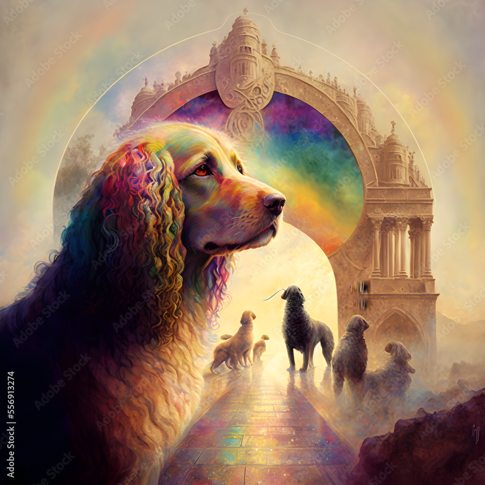 Crossing the Rainbow Bridge Stock Illustration Adobe Stock