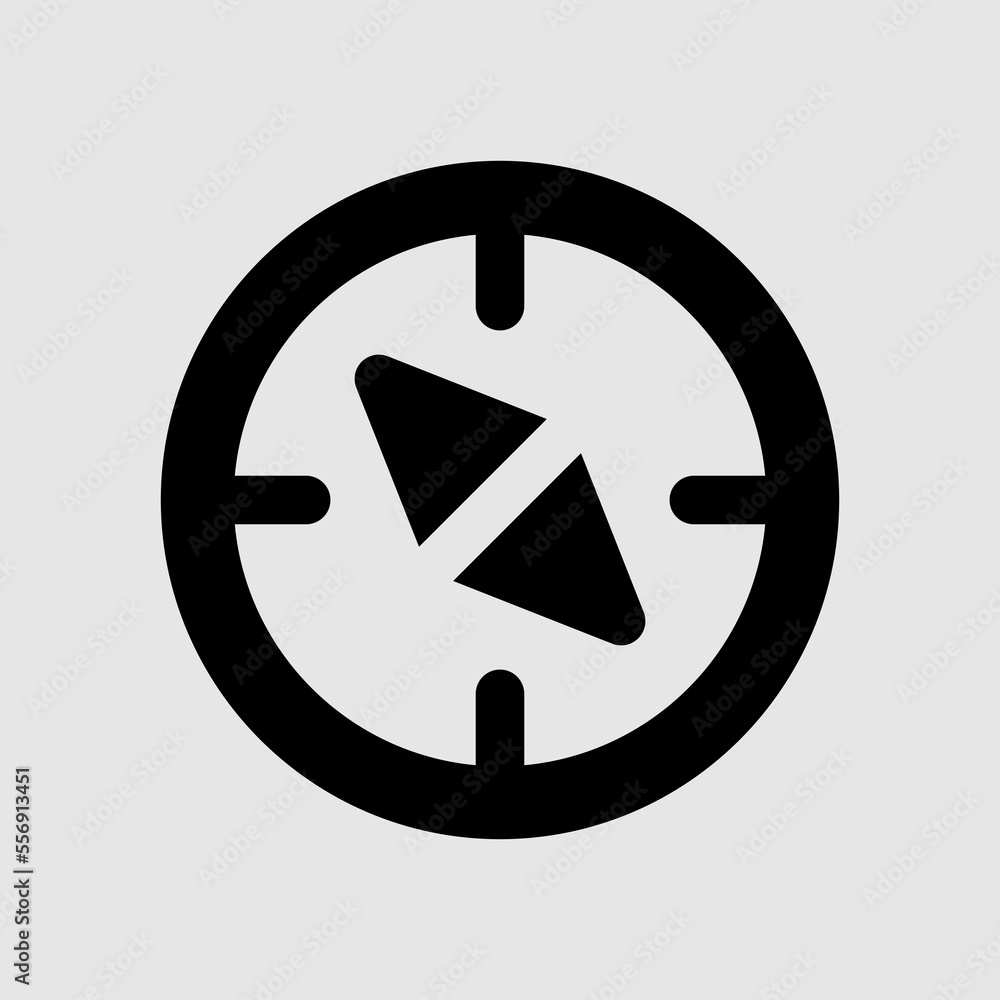Compass icon in solid style about user interface, use for website mobile app presentation Compass icon in solid style about user interface, use for website mobile app presentation
