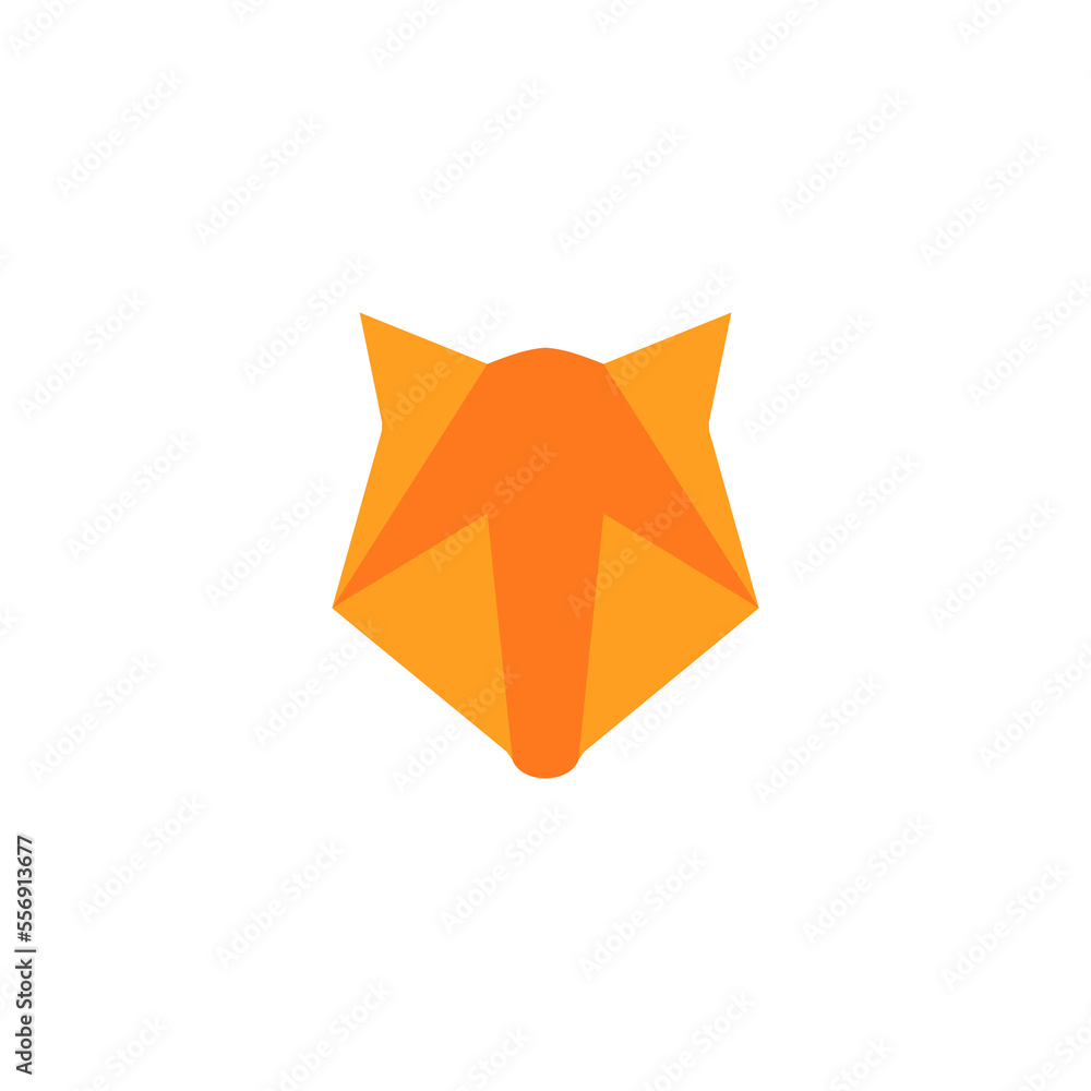 head fox orange logo design vector sign head fox orange logo design vector sign