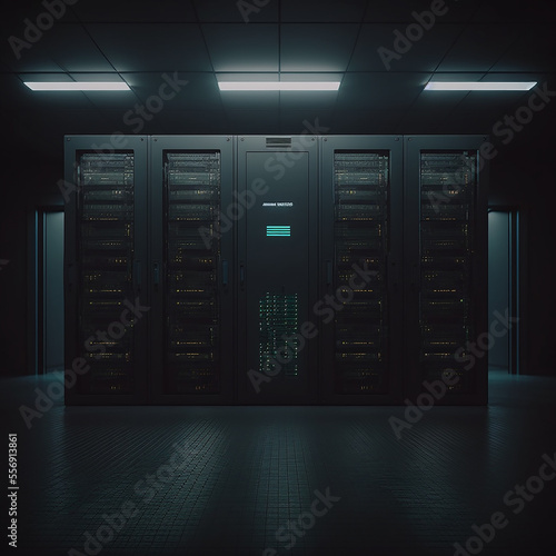 Image of a data center. Generative AI.