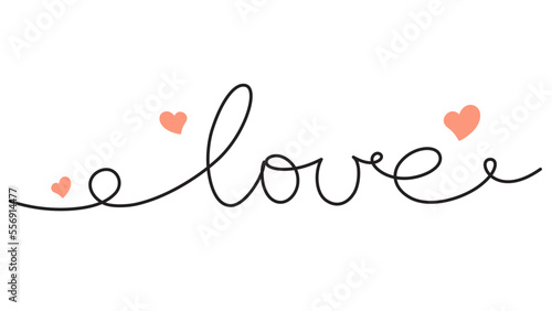 one line drawn letters love