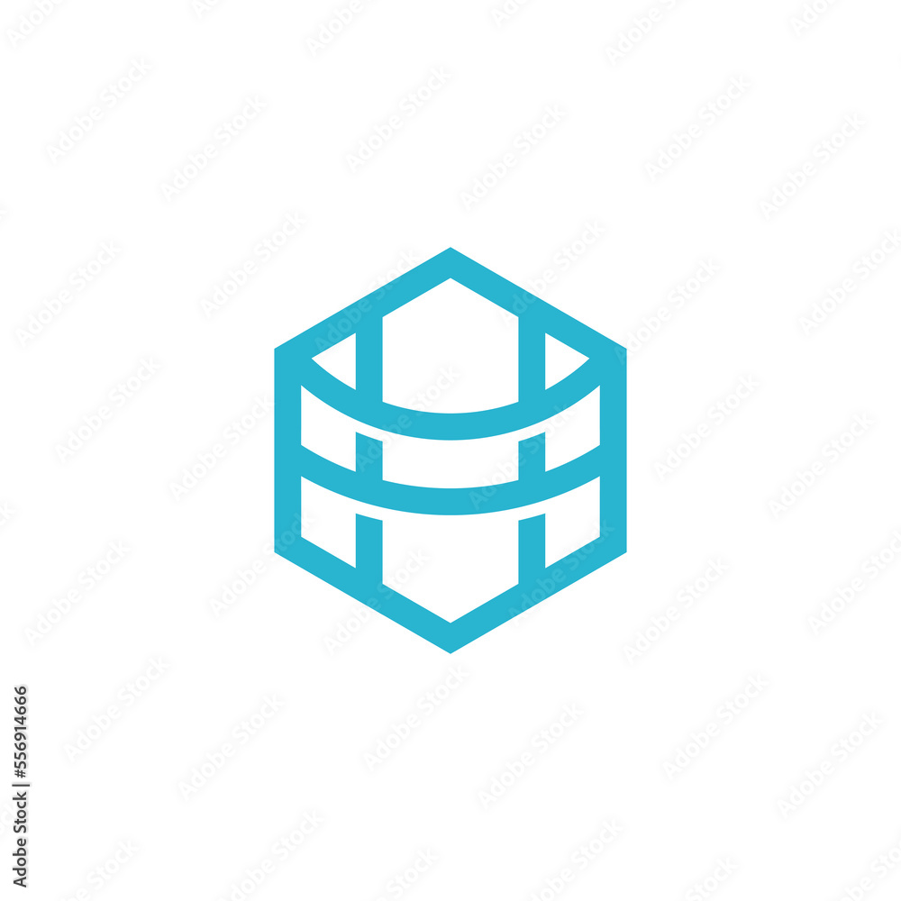 M hexagon logo design vector sign M hexagon logo design vector sign