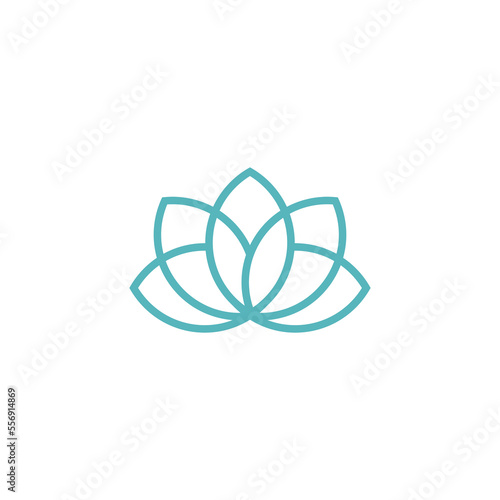 luxurious lotus flower logo design vector sign