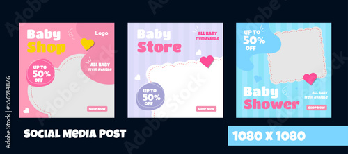 baby shop social media post template