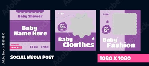 baby shop social media post template