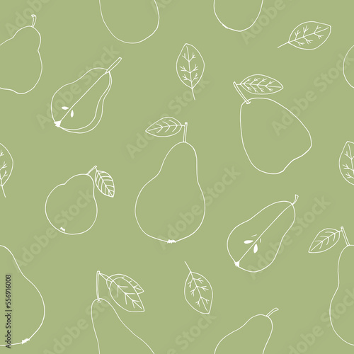 pear seamless pattern hand drawn in doodle style. © Ирина Самойлова