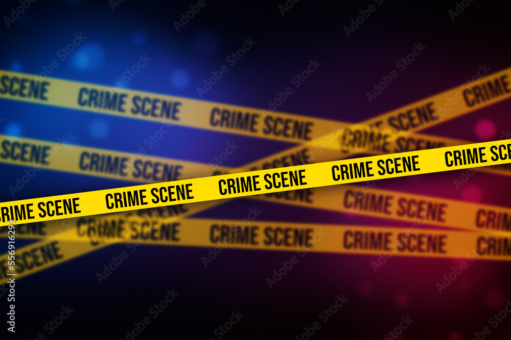 Crime scene modern background with glowing blue and red lights
