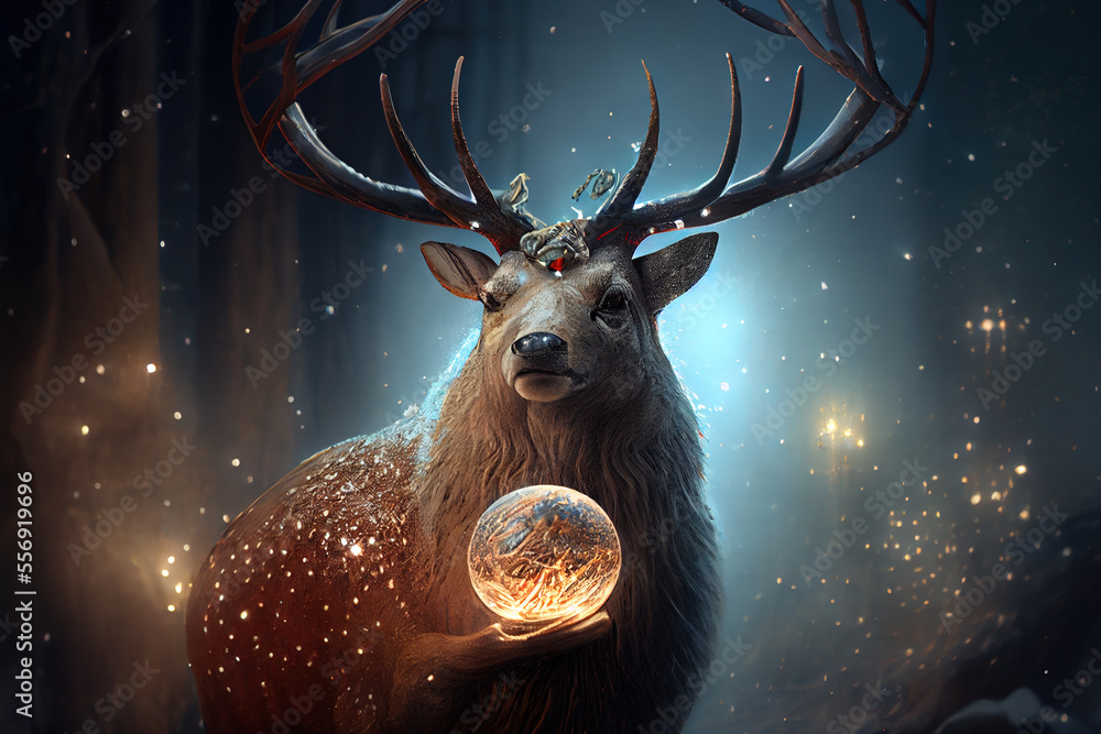 Christmas Reindeer, Generative AI Christmas Reindeer, Generative AI