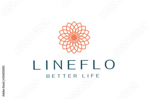 line art flower for life logo design