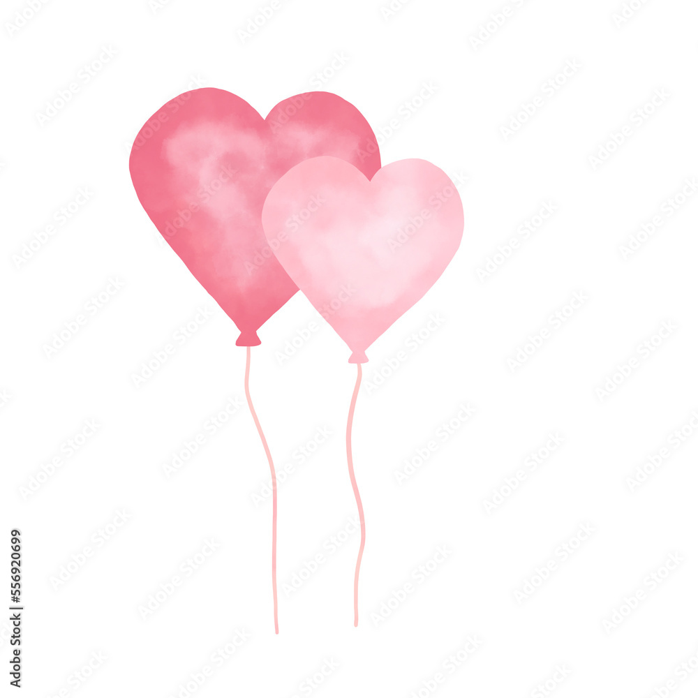 Pink Balloons. Valentine Day. Valentine Balloon Heart. Valentine symbol.