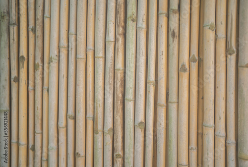 Fototapeta Naklejka Na Ścianę i Meble -  Traditional woven wood bamboo rattan or timber pattern nature texture strips for furniture material. Bamboo weaving background
